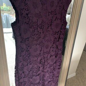 Deep Purple Cap Sleeved Lace Dress, Size XL